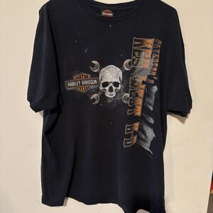 Vintage Thrashed Harley-Davidson T Shirt Mens XL Black Key West Fl Back Hit